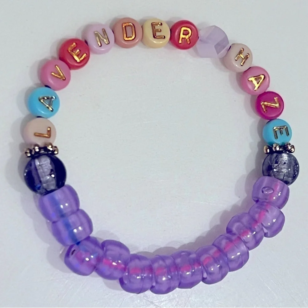 Kandi Swiftie friendship bracelet glow in the dark, stretch festival rave OOAK